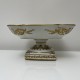 Coupe sur pied porcelaine blanche décor doré peint main Le Tallec Paris 1963