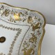 Coupe sur pied porcelaine blanche décor doré peint main Le Tallec Paris 1963