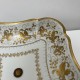 Coupe sur pied porcelaine blanche décor doré peint main Le Tallec Paris 1963