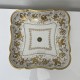 Coupe sur pied porcelaine blanche décor doré peint main Le Tallec Paris 1963
