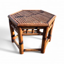 Table d'appoint en bambou vintage