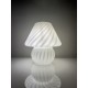Lampe champignon Murano Italie vintage à décor de spirales blanc brillant