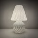 Lampe champignon Murano Italie vintage décor spirale blanc brillant style venini