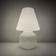 Lampe champignon Murano Italie vintage décor spirale blanc brillant style venini