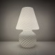 Lampe champignon Murano Italie vintage décor spirale blanc brillant style venini