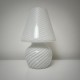 Lampe champignon Murano Italie vintage décor spirale blanc brillant style venini