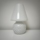 Lampe champignon Murano Italie vintage décor spirale blanc brillant style venini