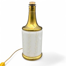 Pied de lampe Murano Italie vintage verre et laiton doré Fabbian