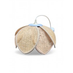 Suspension fleur de lotus style rotin boheme chic