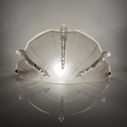 Applique en verre pressé partiellement dépoli Art Deco Ezan glaçon Jean Gauthier