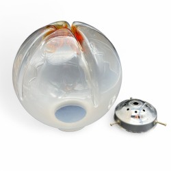 Globe en verre Mazzega et son support chromé