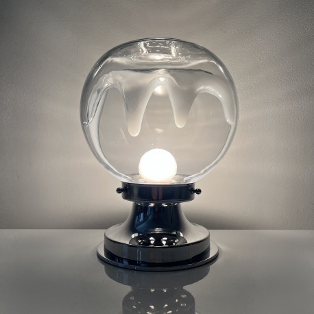 Pied de lampe en verre soufflé Toni Zuccheri Murano Italie Vintage Mazzega