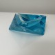 Cendrier en verre taillé faceté bleu style Sommerso Flavio Poli Mandruzatto