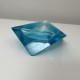 Cendrier en verre taillé faceté bleu style Sommerso Flavio Poli Mandruzatto