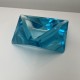 Cendrier en verre taillé faceté bleu style Sommerso Flavio Poli Mandruzatto