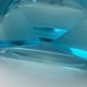Cendrier en verre taillé faceté bleu style Sommerso Flavio Poli Mandruzatto