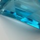 Cendrier en verre taillé faceté bleu style Sommerso Flavio Poli Mandruzatto