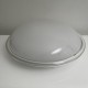 Plafonnier vintage en verre opalin Saturne Leucos 1970 Italie