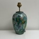 Pied de lampe décor fixé sous verre vintage Laque Line France