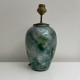 Pied de lampe décor fixé sous verre vintage Laque Line France