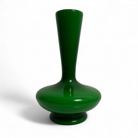 Vase style scandinave vintage retro Vert opaline cased glass
