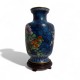 Grand Vase chinois en émail cloisonné Jingfa vintage 31 cms