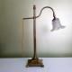 Lampe de bureau  Col de cygne Tulipe verre laiton massi