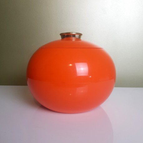 Pomme Plastique Seau a glaçons plastique orange vintage