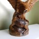 Imposante sculpture en bois Aigle en chasse