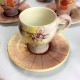 Lot de 7 tasses en céramique avec soucoupes M. C. Treinen