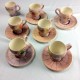 Lot de 7 tasses en céramique avec soucoupes M. C. Treinen