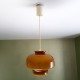 Suspension globe en opaline orange vintage