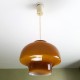 Suspension globe en opaline orange vintage