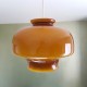 Suspension globe en opaline orange vintage