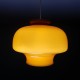 Suspension globe en opaline orange vintage