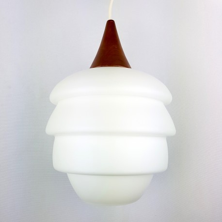 Lustre Scandinave teck Opaline forme essaim Phiips