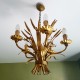 Lustre en métal doré à décor de bouquet de blé DLG Maison Bagues Paris