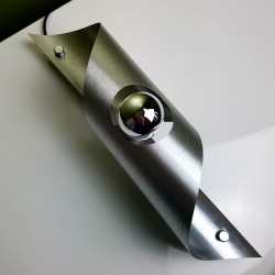 Applique rouleau tube  en aluminium brossé space age