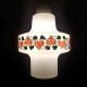 Petite suspension verre vintage a motif de feuiilles et de coeurs