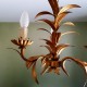 Lustre 3 feux doré décor de feuilles palmes dorés DLG Bagues Paris Jansen