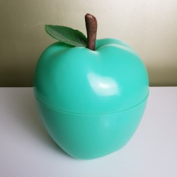 Pomme plastique turquoise seau à glaçons vintage