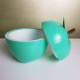 Pomme plastique turquoise seau à glaçons vintage