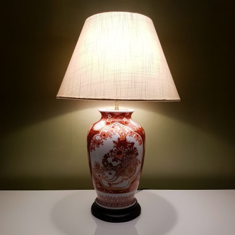 PIed de lampe en porcelaine Japonaise à décor Imari style XIXe