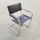 Chaise modernister tubes chromés et cuir sellier DLG Breuer