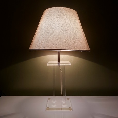 Pied de lampe carré  en altuglass vintage David Lange