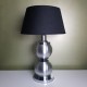 Imposant pied de lampe boule Chrome et alu brossé space age