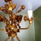 Lustre 3 feux doré décor de roses  DLG Bagues Paris