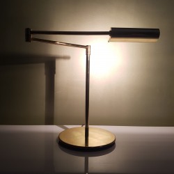 Lampe liseuse de bureau articulée doré vintage halogène avec variateur