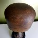 Rare Forme Porte chapeau Marotte Fin 19E Laiton Bois céramique hauteur régable