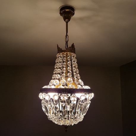 Lustre Montgolfiere à pampilles de cristal